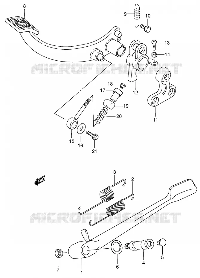 BEQUILLE - PEDALE DE FREIN ARRIERE Suzuki MOTO 1400 INTRUDER 2006  VS1400K6(E3/E28)