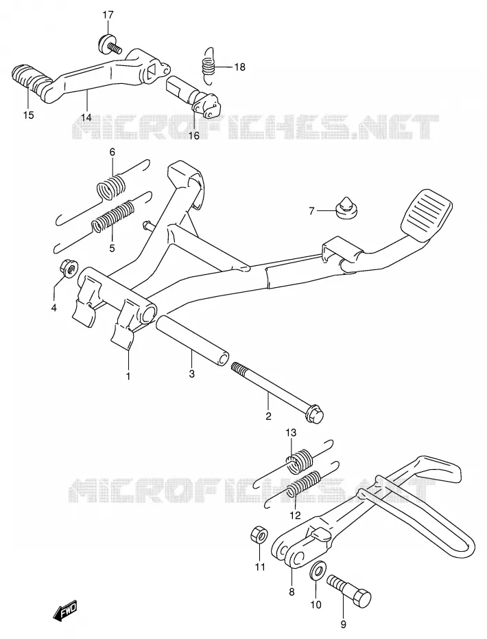 BEQUILLE - PEDALE DE FREIN ARRIERE Suzuki MOTO 800 VX 1990  VX800UL(E4)