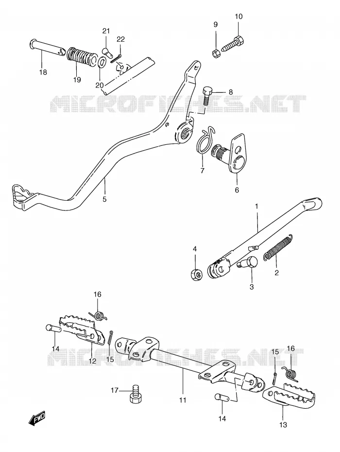 BEQUILLE (MODELE T/V/W) Suzuki MOTO 185 TS-ER 2001  TS185ERK1(E1)