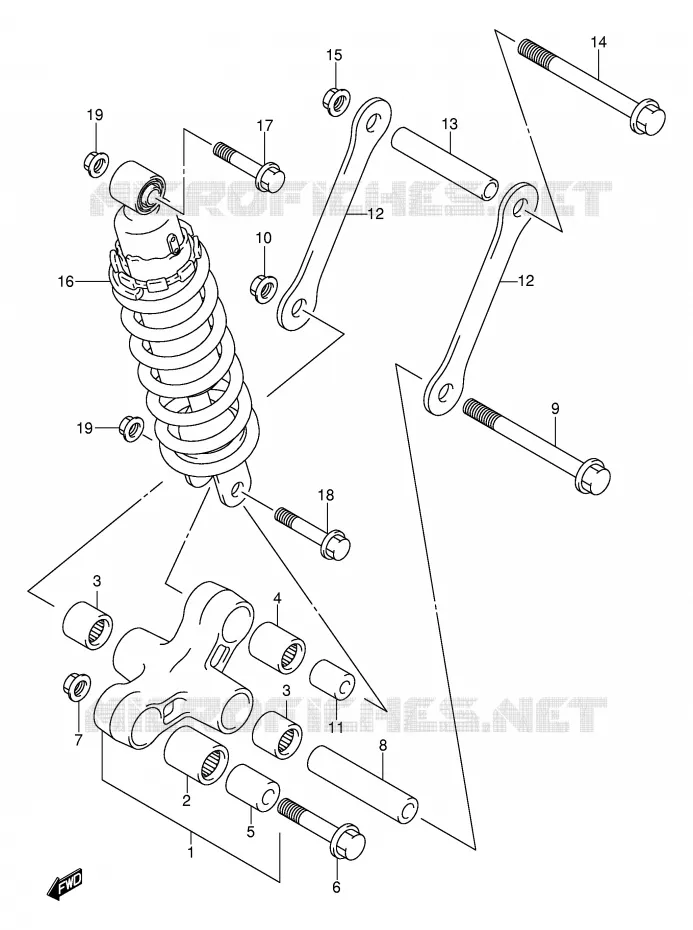 BIELLETTE DE SUSPENSION ARRIERE Suzuki MOTO 800 VOLUSIA 2004  VL800K4(E2)