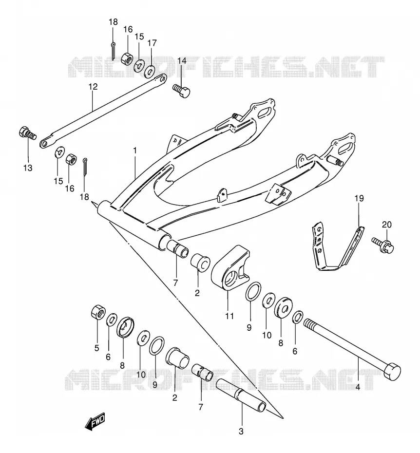 BRAS OSCILLANT ARRIERE (MODELE K1 E71) Suzuki MOTO 185 TS-ER 1998  TS185ERW(E1)