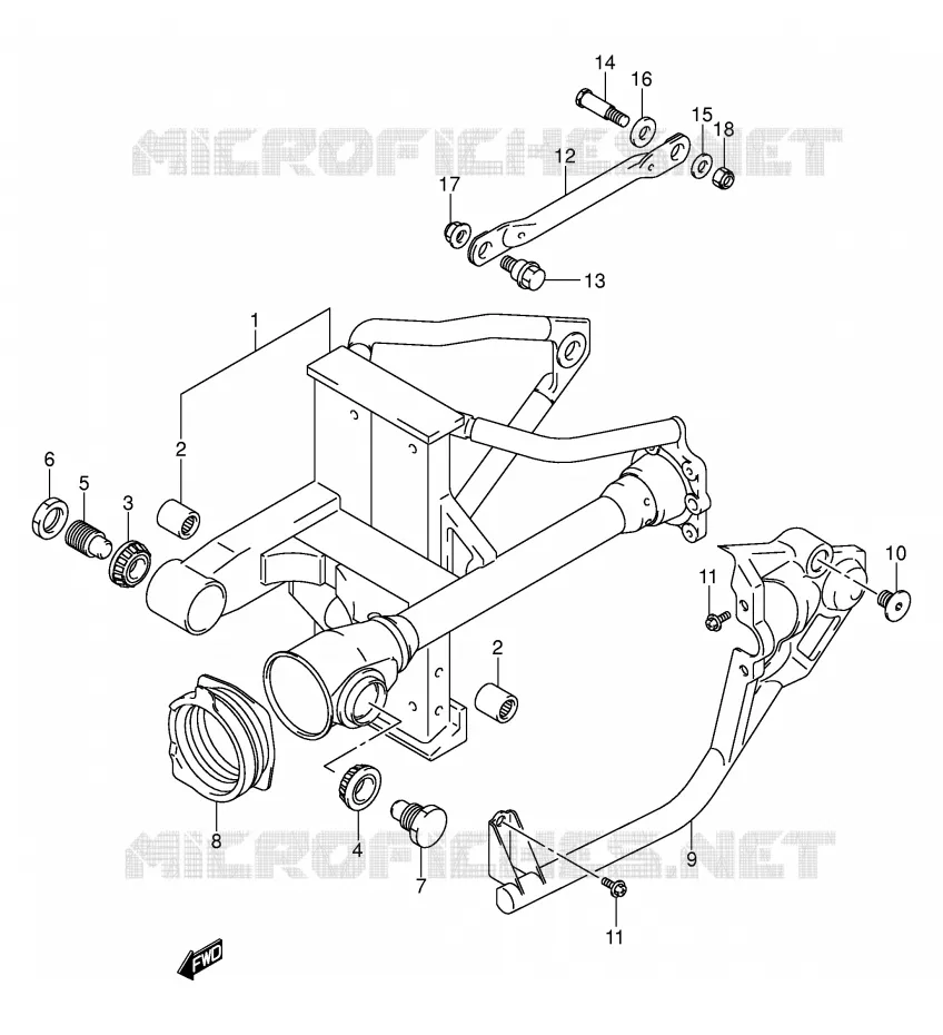 BRAS OSCILLANT ARRIERE (MODELE K1/K2) Suzuki MOTO 800 VOLUSIA 2002  VL800K2(E2)