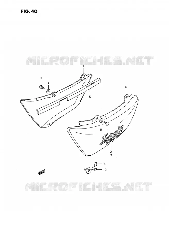 CARENAGES ARRIERE  (MODELE H/J) Suzuki MOTO 1400 INTRUDER 1990  VS1400GLPL(E2)