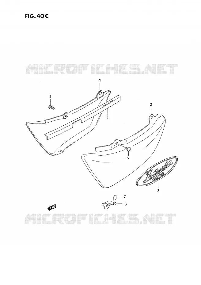 CARENAGES ARRIERE  (MODELE S) Suzuki MOTO 1400 INTRUDER 1991  VS1400GLPM(E2)