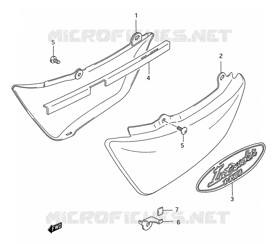 CARENAGES ARRIERE  (MODELE S) Suzuki MOTO 1400 INTRUDER 1992  VS1400GLFN(E28)