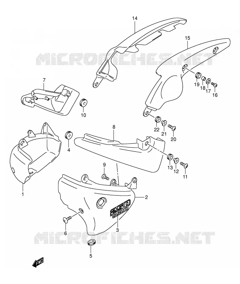 CARENAGES ARRIERE Suzuki MOTO 250 INTRUDER 2000  VL250Y(E2)
