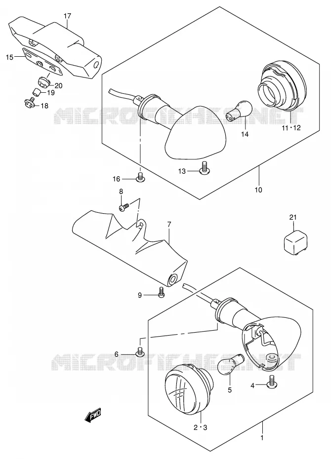 CLIGNOTANTS (MODELE K4) Suzuki MOTO 1500 INTRUDER 2000  VL1500Y(E2)