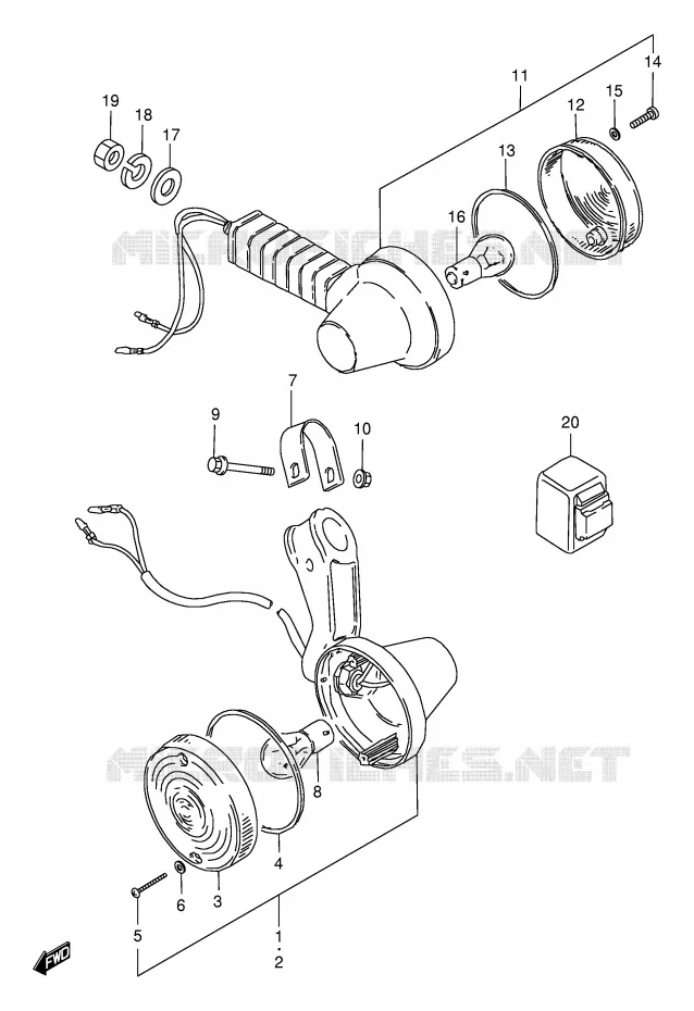 CLIGNOTANTS (MODELE M) Suzuki MOTO 50 TS-X 1991  TS50XAM(E4)