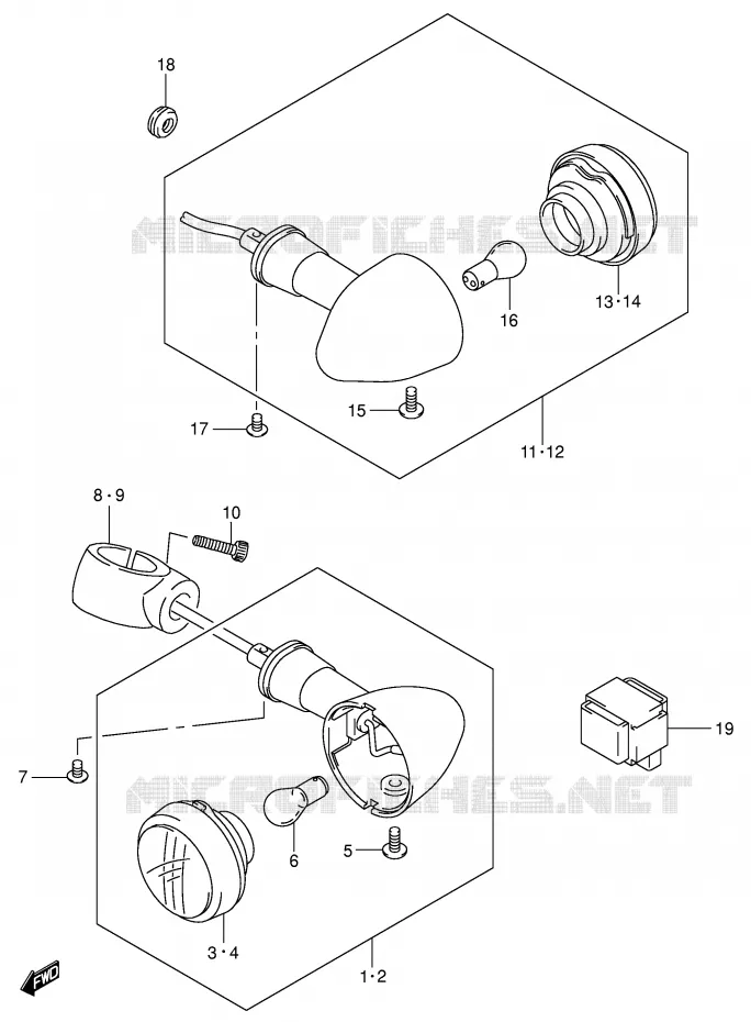 CLIGNOTANTS Suzuki MOTO 1400 INTRUDER 2007  VS1400K7(E3/E28)