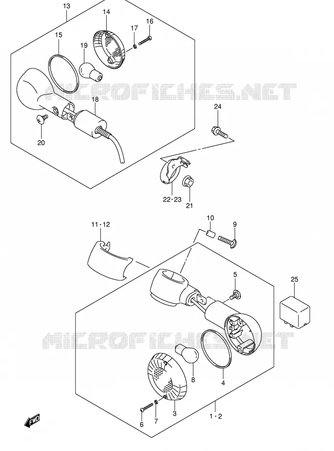 CLIGNOTANTS Suzuki MOTO 250 INTRUDER 2005  VL250K5(E19)