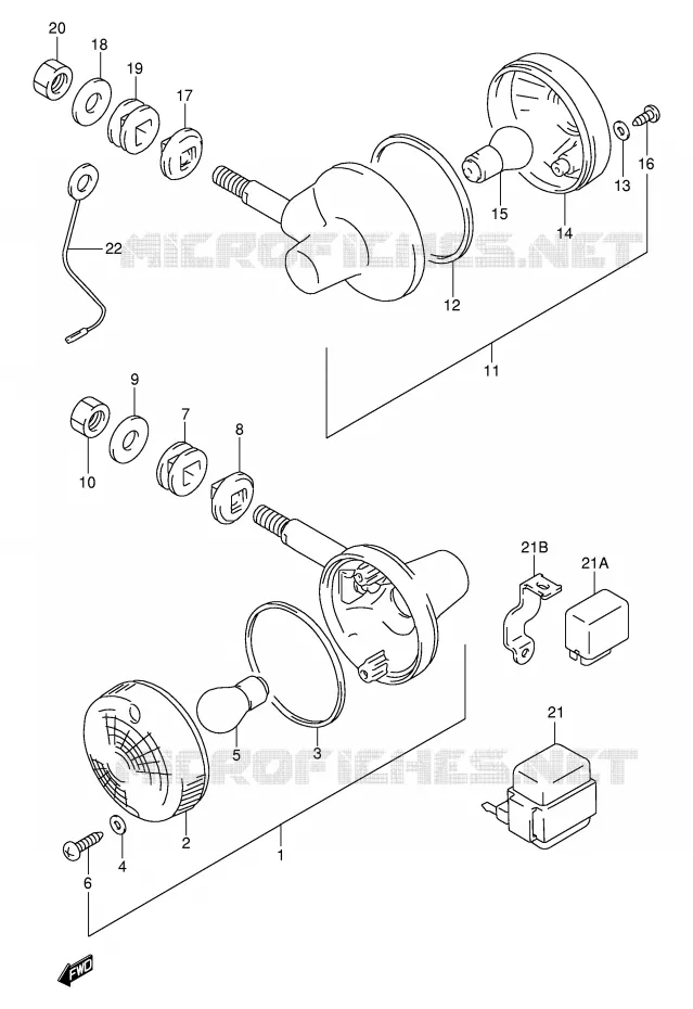 CLIGNOTANTS Suzuki MOTO 250 TU 1999  TU250XX(E2)