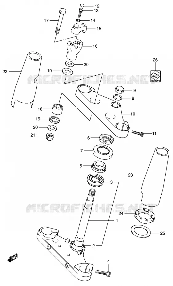 COLONNE DE DIRECTION (MODELE K5) Suzuki MOTO 800 VOLUSIA 2003  VL800ZK3(E2)