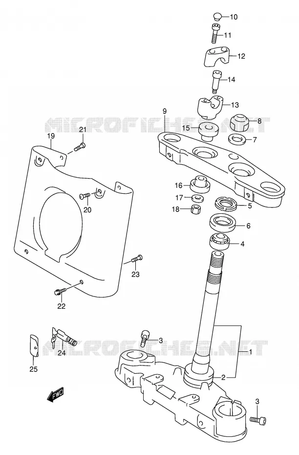 COLONNE DE DIRECTION (MODELE W/X) Suzuki MOTO 1500 INTRUDER 2014  VL1500K3(E2)