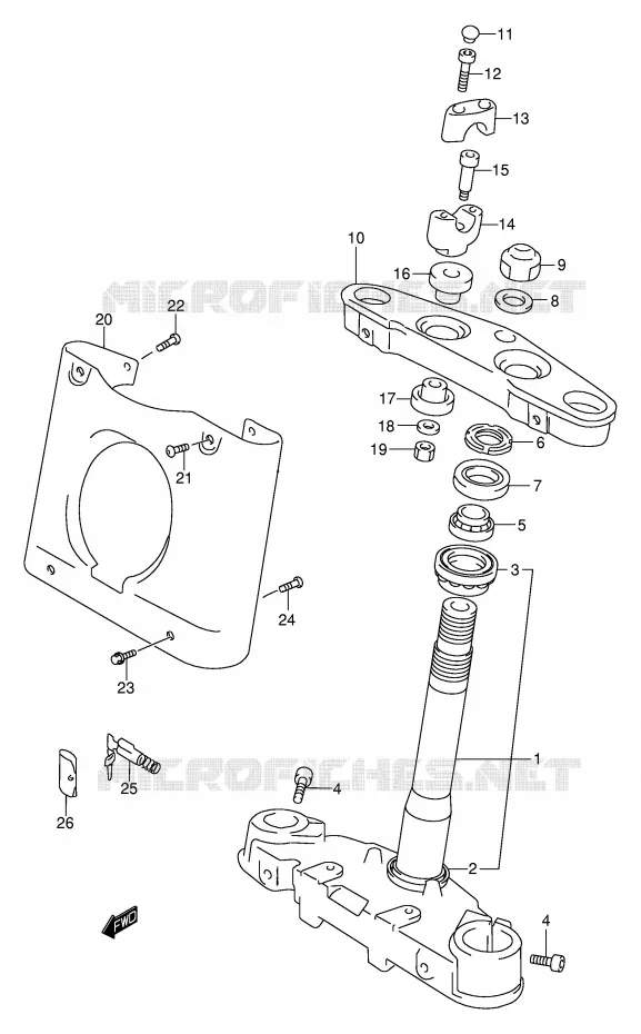 COLONNE DE DIRECTION (MODELE Y) Suzuki MOTO 1500 INTRUDER 2001  VL1500K1(E2)