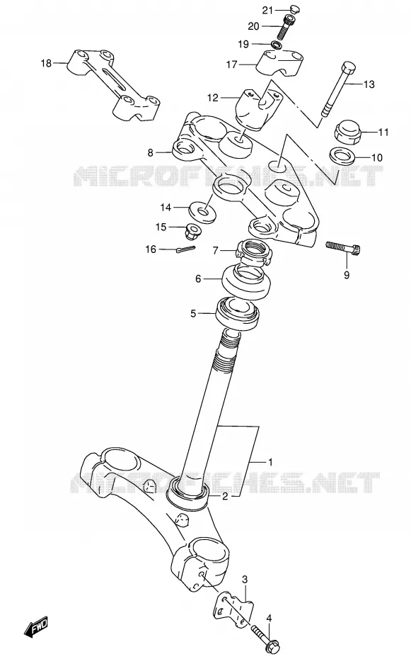 COLONNE DE DIRECTION Suzuki MOTO 800 VX 1992  VX800UN(E4)