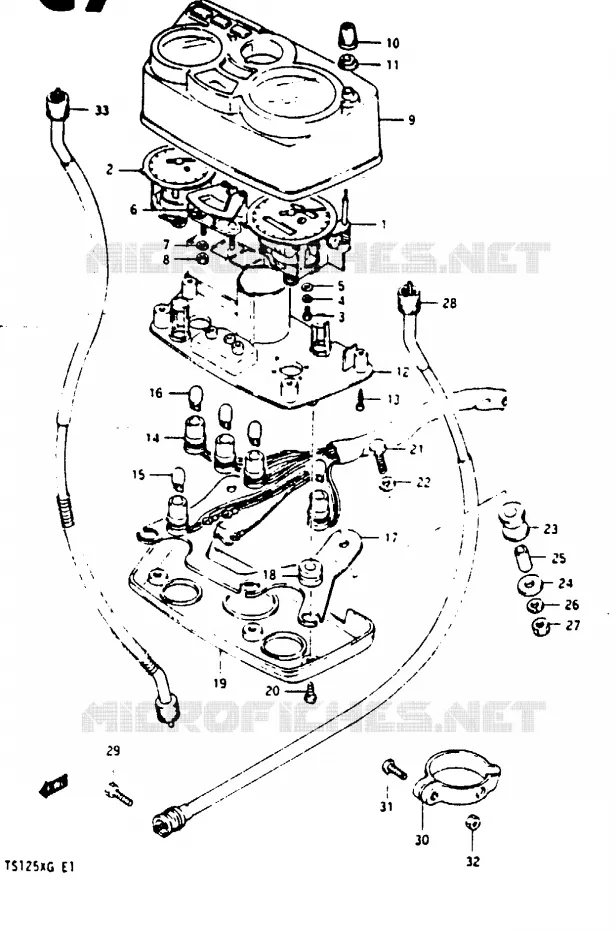COMPTEUR (MODELE F/G) Suzuki MOTO 125 TS-X 1985  TS125XF(E/F/G)