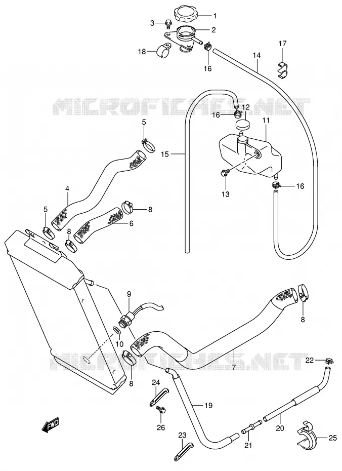 DURITE DE RADIATEUR Suzuki MOTO 800 VOLUSIA 2003  VL800ZK3(E2)