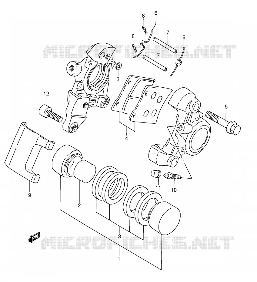 ETRIER DE FREIN ARRIERE (MODELE X/Y/K1) Suzuki MOTO 1500 INTRUDER 1999  VL1500X(E2)