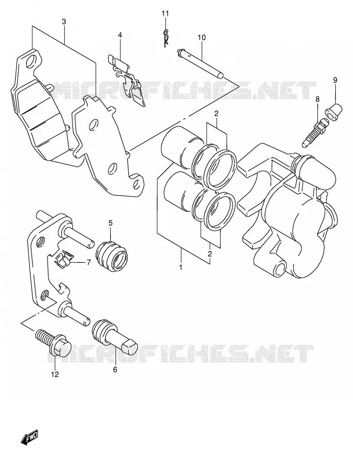 ETRIER DE FREIN AVANT (MODELE T) Suzuki MOTO 800 VX 1992  VX800N(E4)