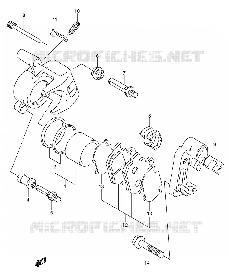 ETRIER DE FREIN AVANT Suzuki MOTO 125 INTRUDER 2002  VL125UK2(E2)