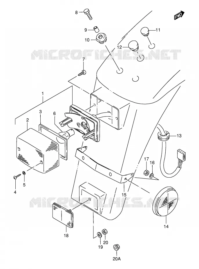 FEU ARRIERE Suzuki MOTO 50 TS-X 1994  TS50XAR(E4)