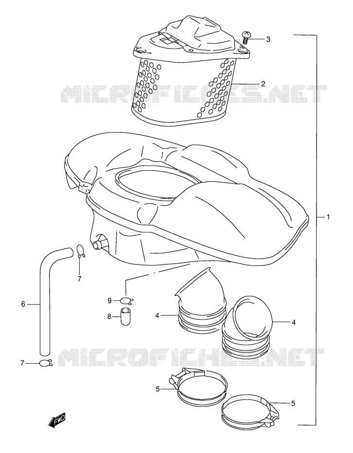 FILTRE A AIR (MODELE W/X/Y) Suzuki MOTO 1500 INTRUDER 2000  VL1500Y(E2)