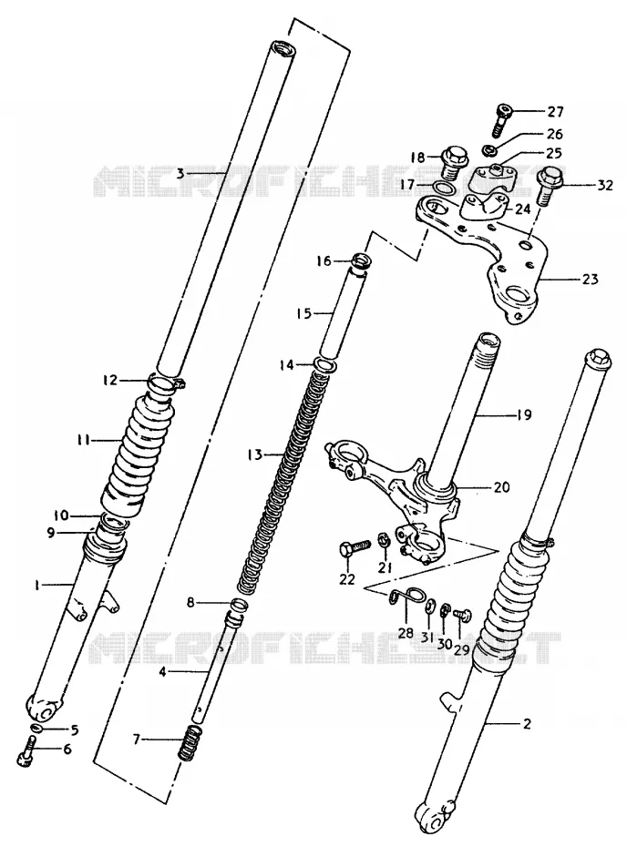 FOURCHE AVANT (TS50ERPT) Suzuki MOTO 50 TS-ER 1980  TS50ERPDT(T)