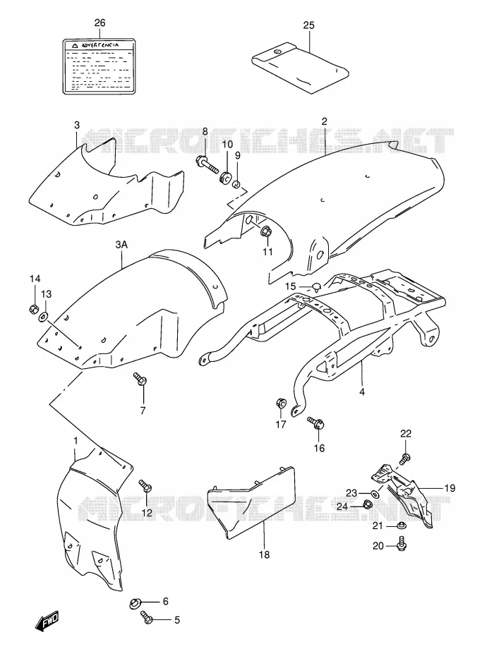 GARDE BOUE ARRIERE (MODELE R P31) Suzuki MOTO 125 TS-ER 1992  TS125ERCN(E1)