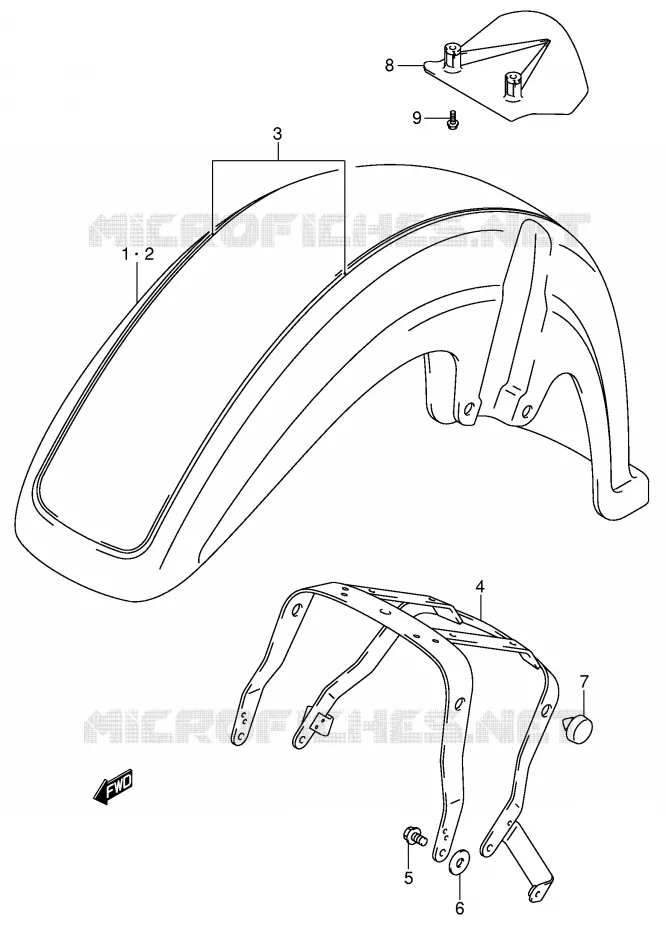 GARDE BOUE AVANT (MODELE K2) Suzuki MOTO 800 VOLUSIA 2003  VL800ZK3(E2)