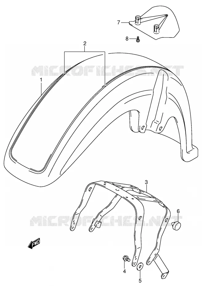 GARDE BOUE AVANT (MODELE K3) Suzuki MOTO 800 VOLUSIA 2004  VL800ZK4(E2)
