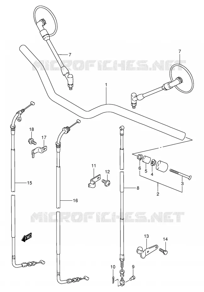 GUIDON (MODELE Y/K1) Suzuki MOTO 250 TU 1998  TU250XW(E2)