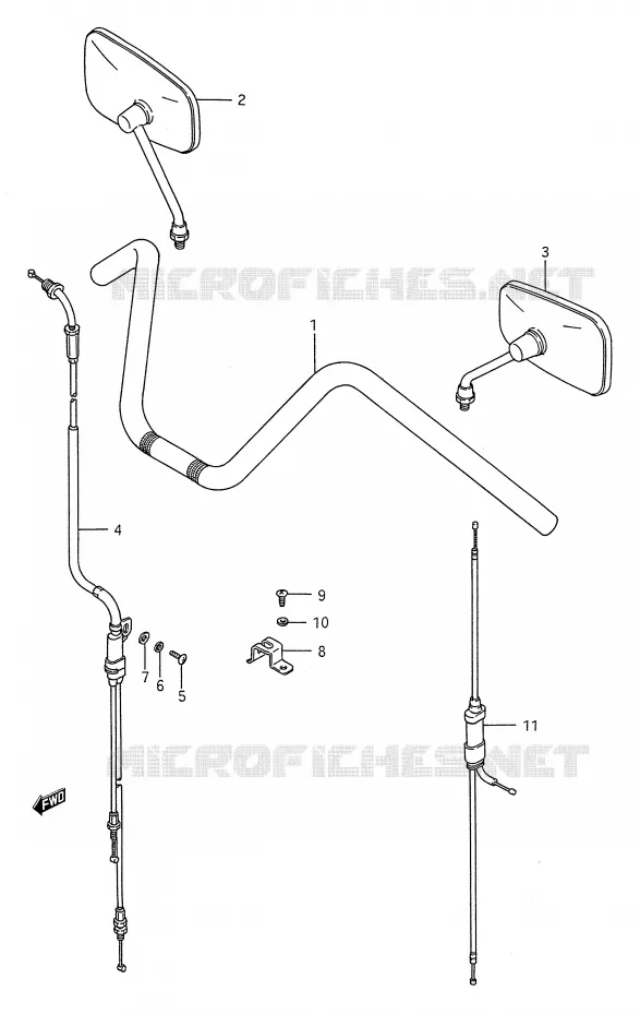 GUIDON (VOIR NOTE) Suzuki MOTO 1400 INTRUDER 1990  VS1400GLFL(E28)