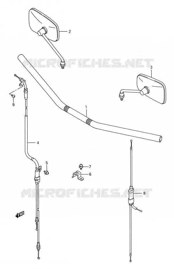 GUIDON (VS1400GLFS) Suzuki MOTO 1400 INTRUDER 1992  VS1400GLPN(E28)