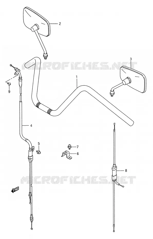GUIDON (VS1400GLPS) Suzuki MOTO 1400 INTRUDER 1991  VS1400GLFM(E28)