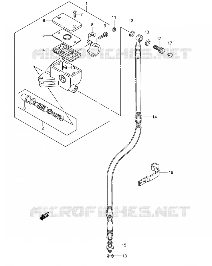 MAITRE CYLINDRE AVANT (MODEL K5/K6/K7/K8) Suzuki MOTO 1400 INTRUDER 2004  VS1400GLPK4(E3/E28)