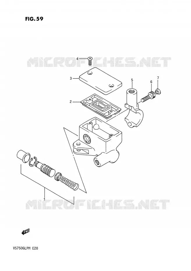 MAITRE CYLINDRE AVANT (VS750GLF/GLFG/GLEFG/GLFH/GLEFH) Suzuki MOTO 750 INTRUDER 1990  VS750GLPL(E28)