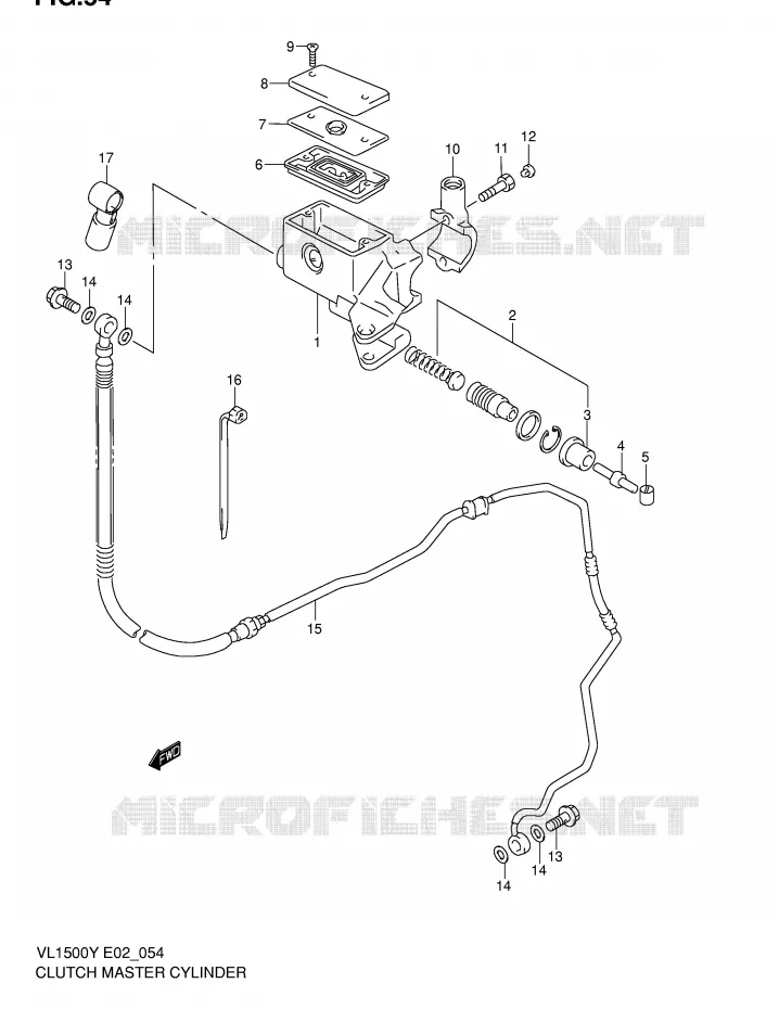 MAITRE CYLINDRE D'EMBRAYAGE Suzuki MOTO 1500 INTRUDER 1998  VL1500W(E2)