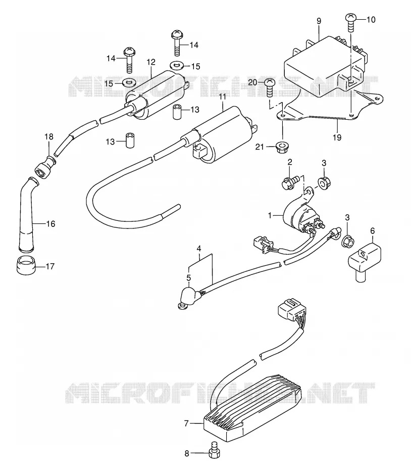 PARTIE ELECTRIQUE (MODELE K5) Suzuki MOTO 800 INTRUDER 2002  VS800GLK2(E3/E28)