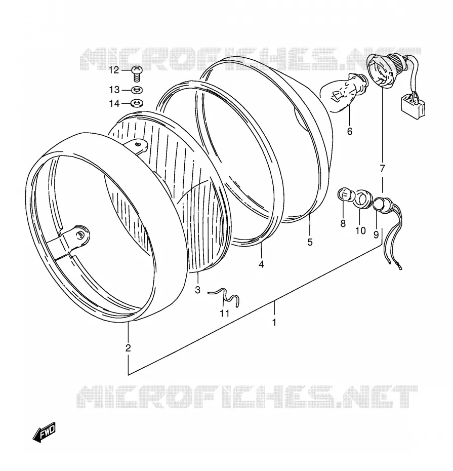 PHARE (E2) Suzuki MOTO 125 TS-ER 1994  TS125ERCR(E1)