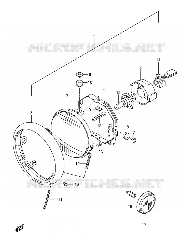 PHARE (E24) Suzuki MOTO 250 INTRUDER 2000  VL250Y(E2)