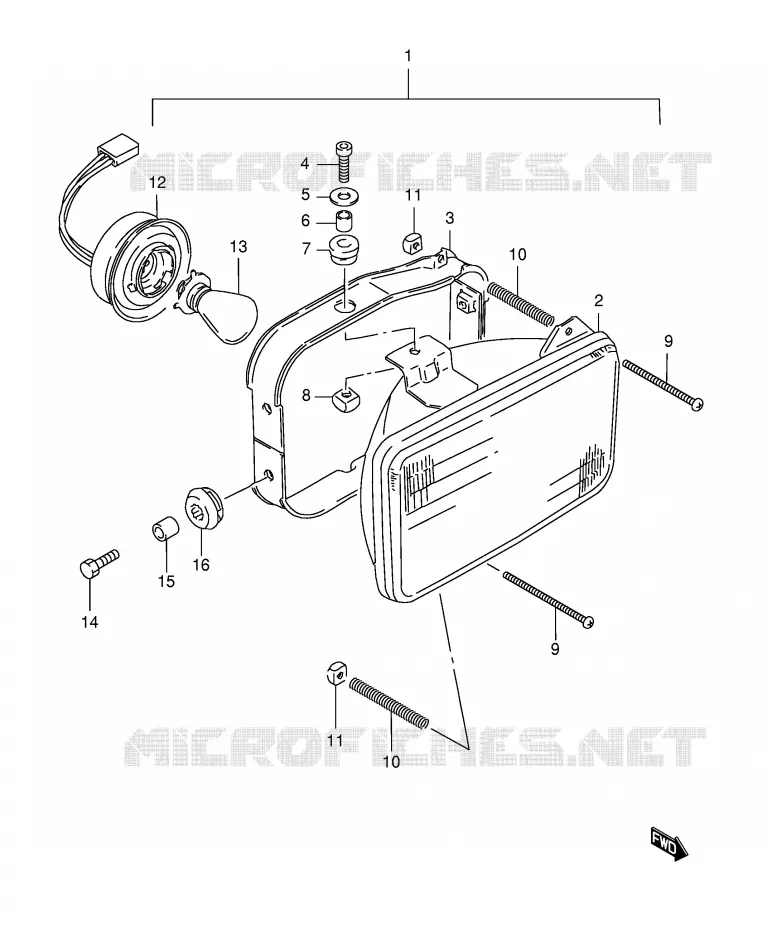 PHARE (MODELE N/R P9,MODELE R P31) Suzuki MOTO 125 TS-ER 1982  TS125ERZ(E1)