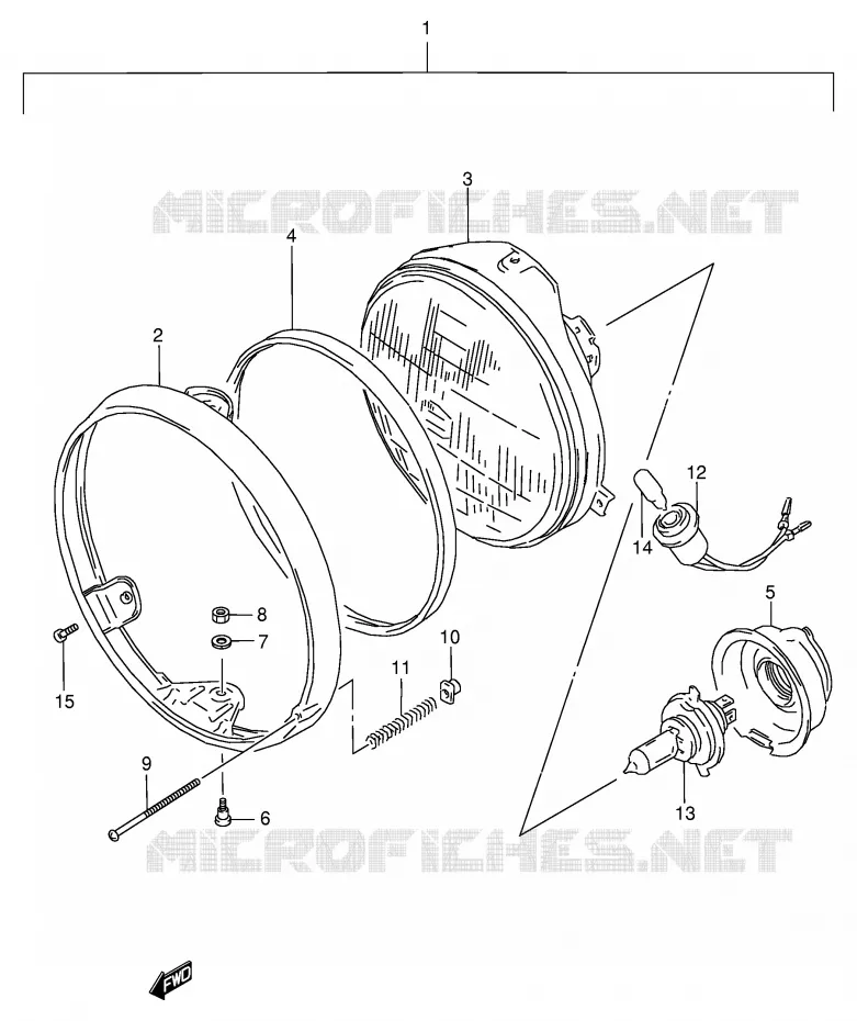 PHARE (MODELE P/R E2,E24) Suzuki MOTO 800 VX 1993  VX800P(E4)