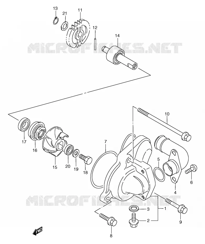 POMPE A EAU Suzuki MOTO 125 TS-R 1991  TS125RM(E2)