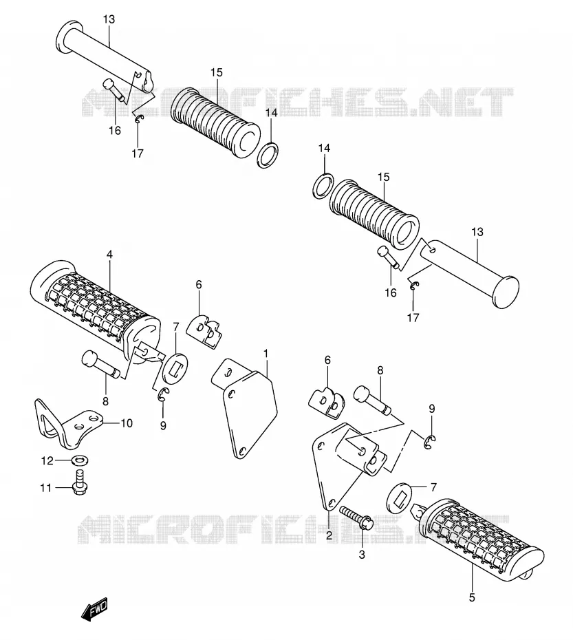REPOSE PIED (MODELE K3/K4) Suzuki MOTO 250 INTRUDER 2002  VL250K2(E2)