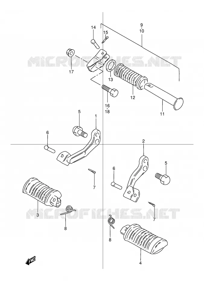REPOSE PIED Suzuki MOTO 125 TU 1999  TU125X(E2)