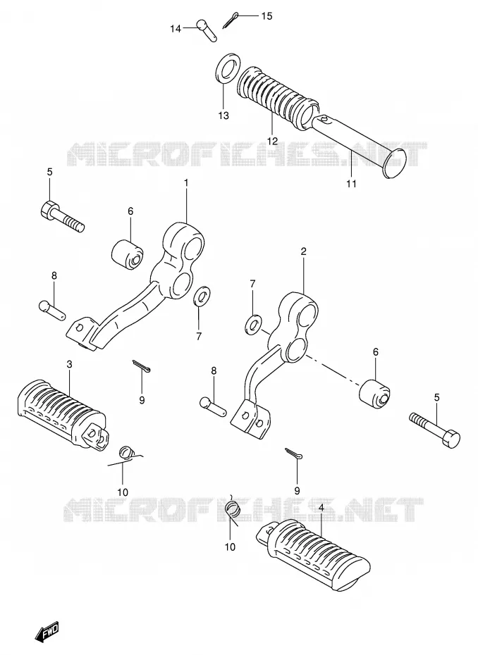 REPOSE PIED Suzuki MOTO 250 TU 2000  TU250XY(E2)