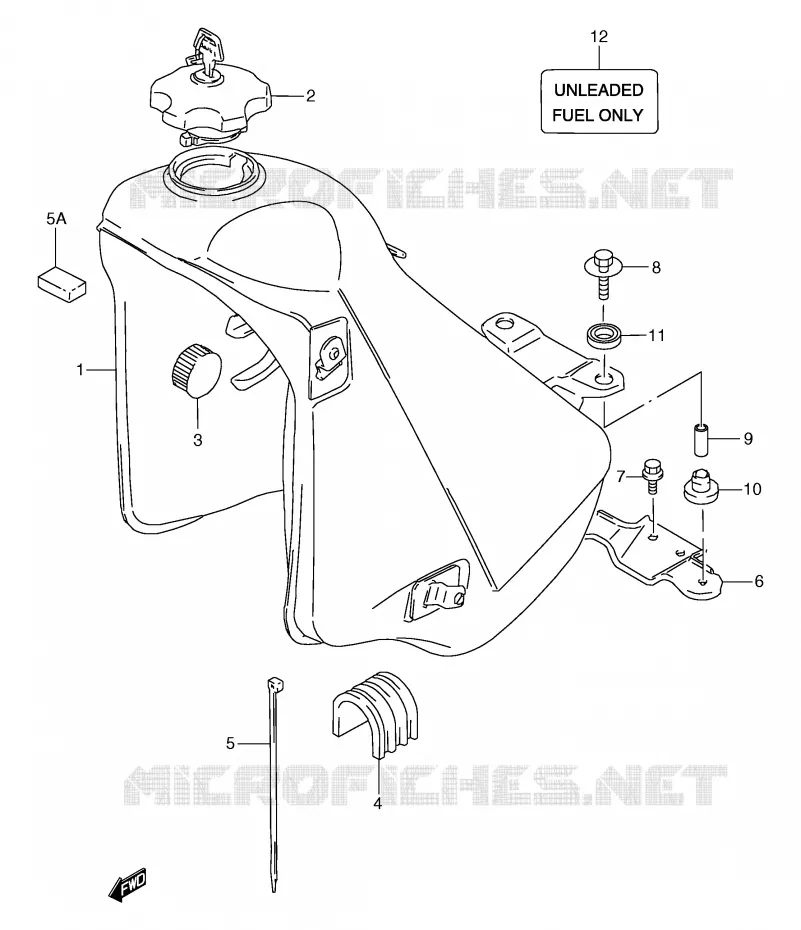 RESERVOIR D'ESSENCE (MODELE K/L/M/N/P) Suzuki MOTO 125 TS-R 1993  TS125RP(E2)
