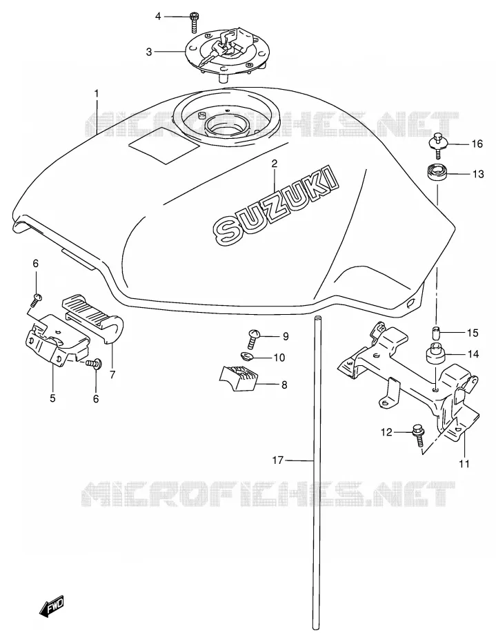 RESERVOIR D'ESSENCE (MODELE R/T) Suzuki MOTO 800 VX 1992  VX800N(E4)
