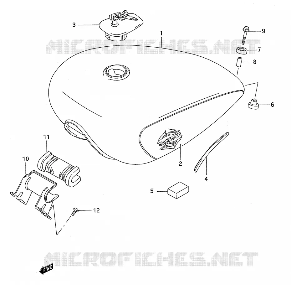 RESERVOIR D'ESSENCE (MODELE S) Suzuki MOTO 1400 INTRUDER 1994  VS1400GLPR(E28)