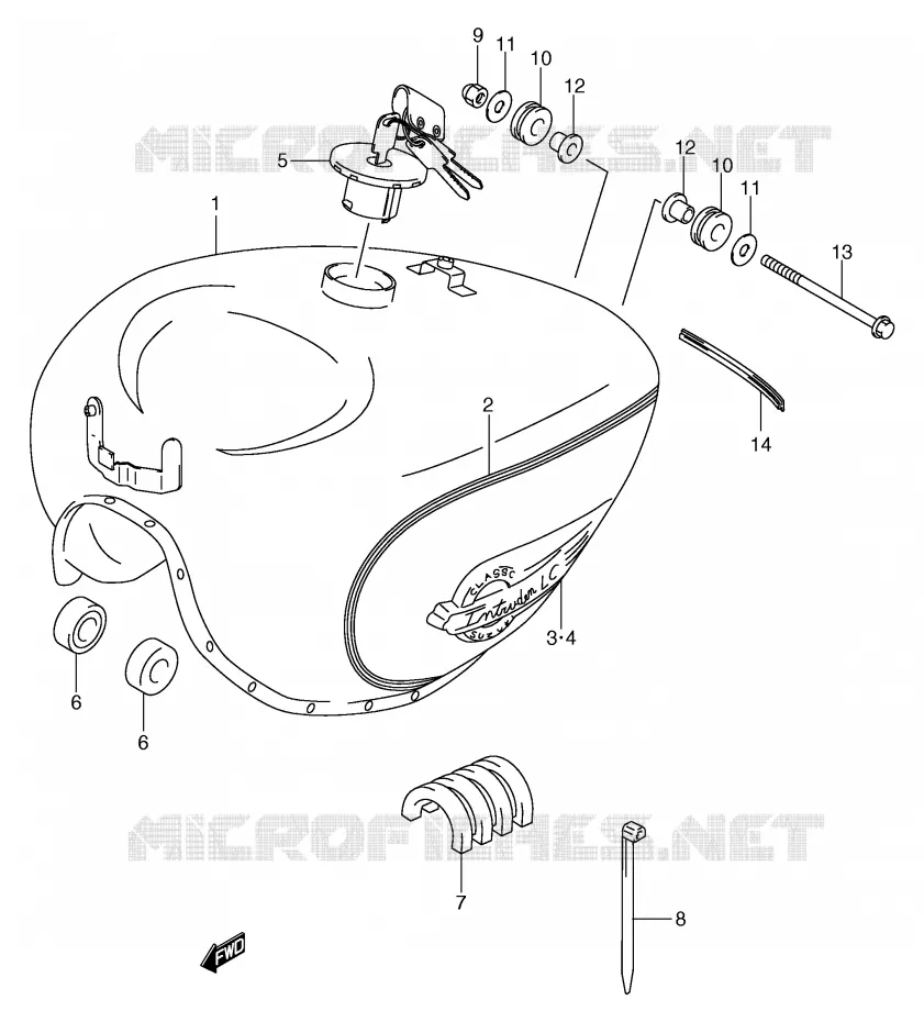 RESERVOIR D'ESSENCE (MODELE Y/K1) Suzuki MOTO 125 INTRUDER 2002  VL125UK2(E2)